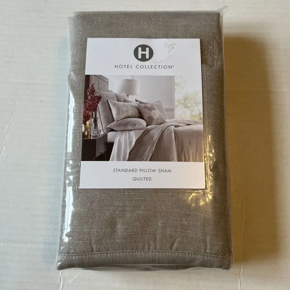Hotel Collection Remnant Quilted (1) STANDARD Pillow Sham BEIGE